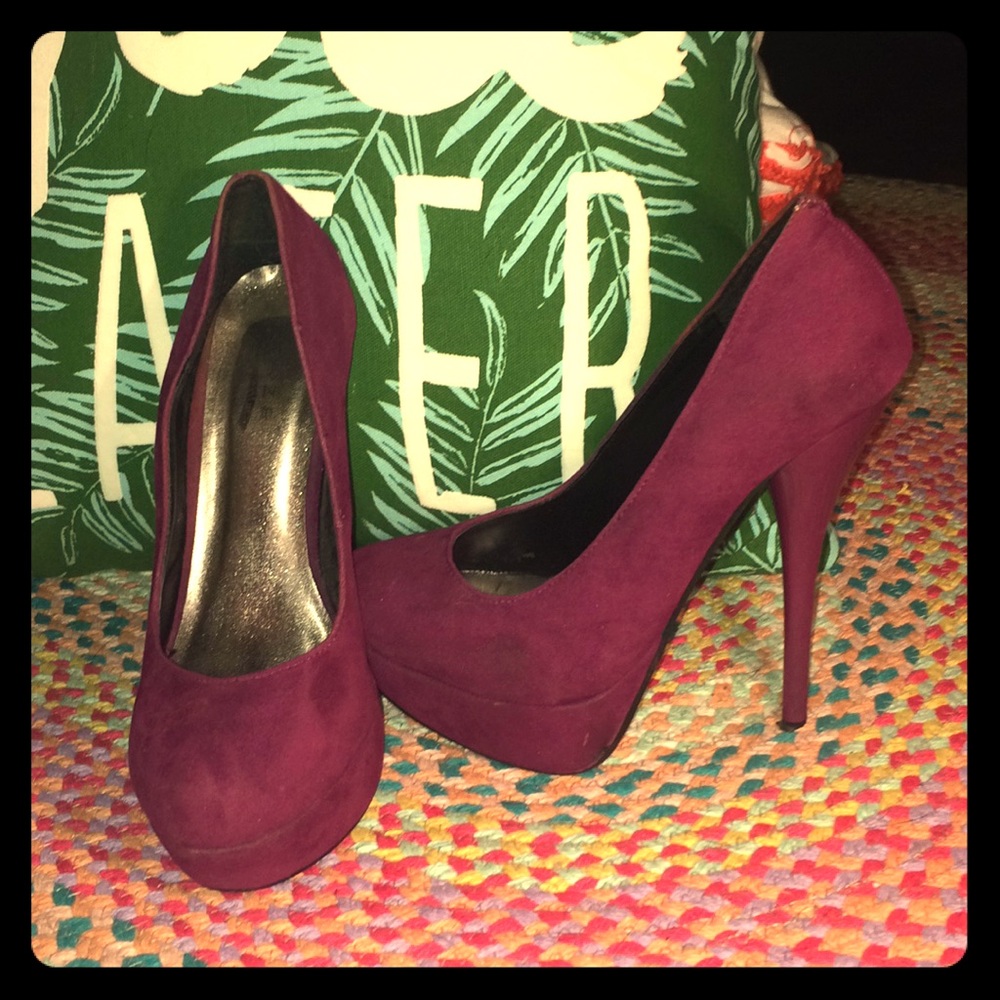 Maroon Suede Stilettos